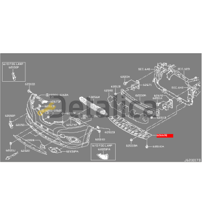 Пыльник переднего бампера нижний для Ниссан Х-Трейл Т32