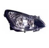 Фара правая под корректор внутри черная для Опель Корса D