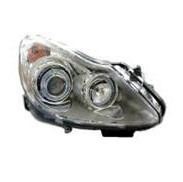 Фара левая+правая комплект тюнинг линзованная с светящимся ободком внутри хром на Опель Корса D