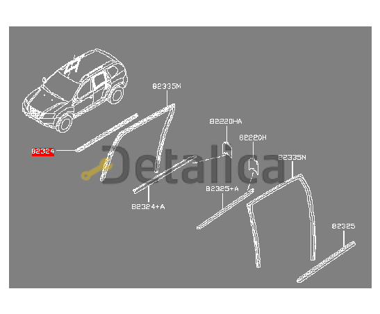 Молдинг ( уплотнитель ) задней правой двери наружний Ниссан Террано D10