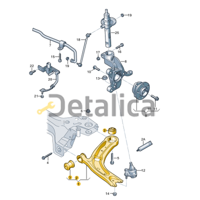 Рычаг передний правый для Шкода Кодиак Sollo ( Германия )