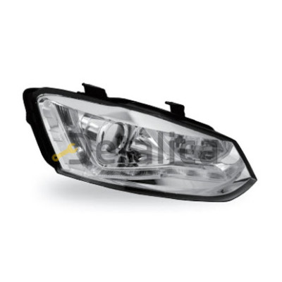 Фара левая+правая комплект тюнинг линзованная с регулятором мотора внутри хром для Фольксваген Поло 5 от 2010 (Junyan)