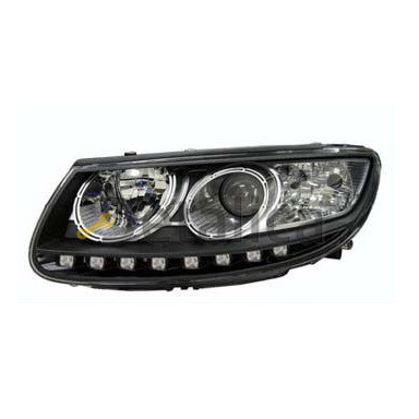 Фары левая+правая комплект-тюнинг с диод габарит внутри черные для Хендай Санта Фе 2 от 2006 (Depo)