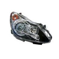 Фара левая+правая комплект тюнинг линзованная с светящимся ободком внутри черная для Опель Корса D