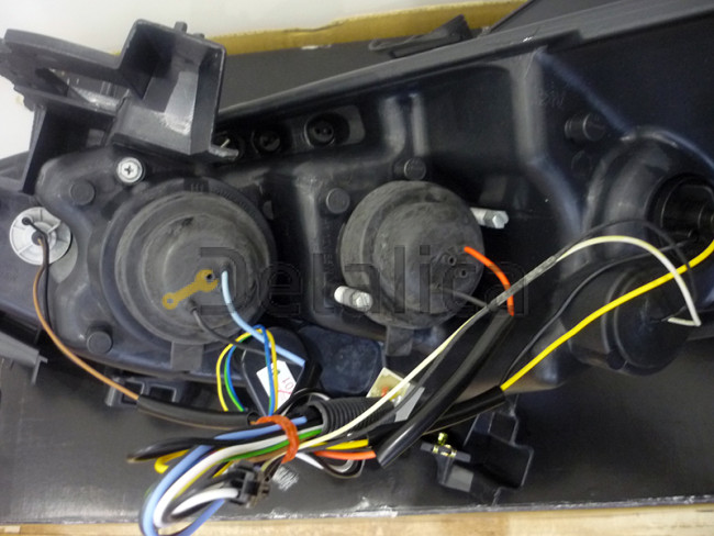 Фары тюнинг-комплект линзованные без птф с регулятором мотора для Пежо 207 Junyan