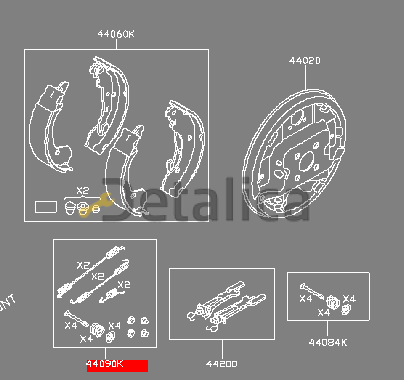 Ремкомплект заднего барабана для Ниссан Альмера Г15