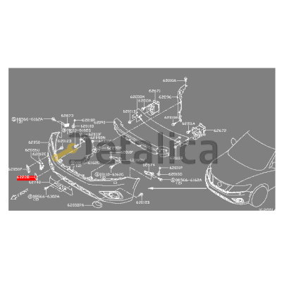 Заглушка буксировочного крюка переднего бампера для Ниссан Патфайндер Р52 