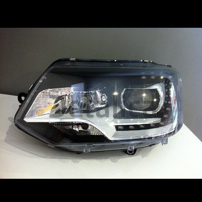 Фара левая с регулятором мотора диод Drl (ход. огни) для Фольксваген Транспортер Т5 от 2010 (Depo) ксенон DS3