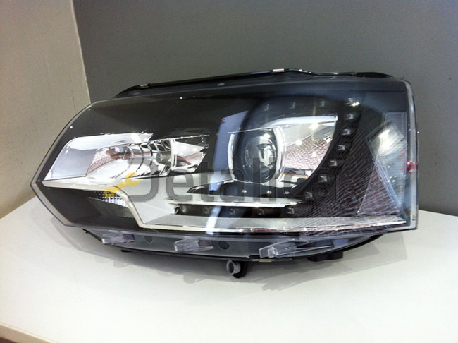 Фара левая с регулятором мотора диод Drl (ход. огни) для Фольксваген Транспортер Т5 от 2010 (Depo) ксенон DS3