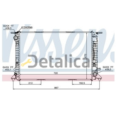 Радиатор охлаждения для Ауди А7 от 2010 (Nissens)
