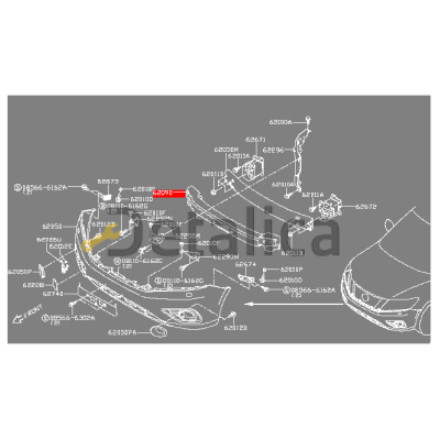 Наполнитель ( абсорбер ) переднего бампера для Ниссан Патфайндер Р52