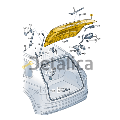 Крышка багажника для Шкода Кодиак оригинал 