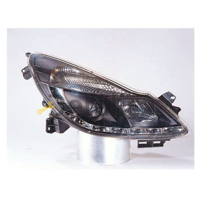 Фара левая+правая комплект тюнинг линзованная DEVIL EYES SONAR внутри черная для Опель Корса D