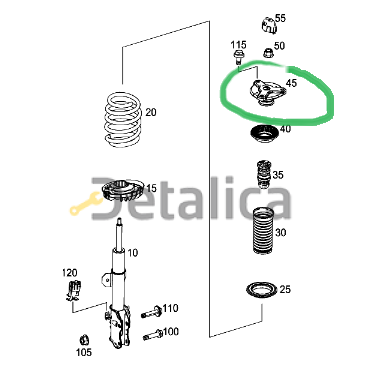 Опорный подшипник переднего амортизатора Мерседес W447