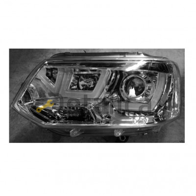 Фара передняя тюнинг комплект линзованная внутри хром для Фольксваген Транспортер Т5 от 2010 (Junyan)