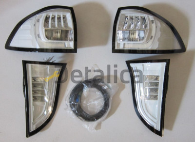 Фонарь задний Митсубиси Pajero Sport 2 внеш+внутр Л+П (комплект) тюнинг, прозрач, диод (Eagle Eyes), внутри хром