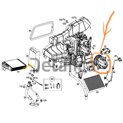 Моторчик печки для Мерседес 447 оригинал