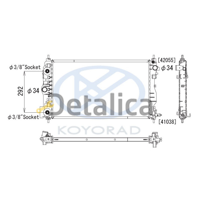 Радиатор охлаждения для Шевроле Круз с кондиционером KOYO 1.6 АТ