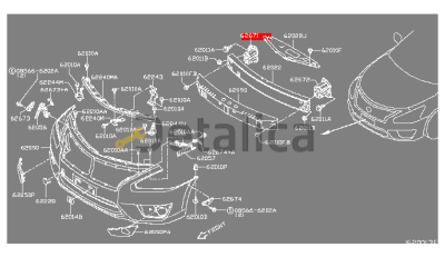 Кронштейн усилителя бампера передний правый для Ниссан Теана L33 оригинал