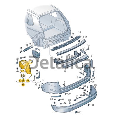 Подкрылок ( локер ) задний левый для Шкода Кодиак