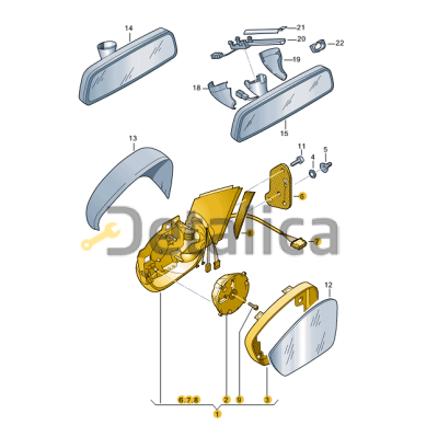 Зеркало левое для Шкода Рапид электрическое с подогревом оригинал