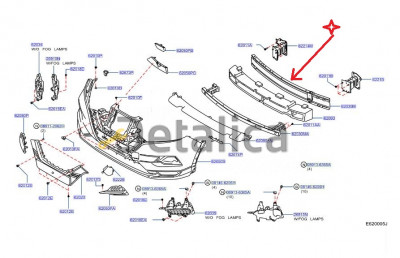 Усилитель переднего бампера для Ниссан Кашкай J11E 2 поколение от 2019 