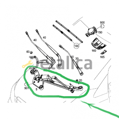 Трапеция стеклоочистителей лобового стекла Мерседес 447