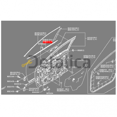 Молдинг передней левой двери хромированный верхний Ниссан Х-Трейл Т32 оригинал