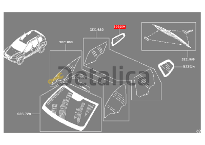 Стекло заднее правое ( кузовное ) глухое для Ниссан Террано D10 оригинал