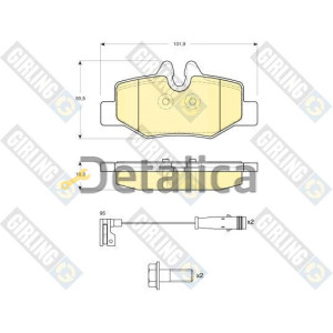 Колодки задние для Мерседес W639 Girling