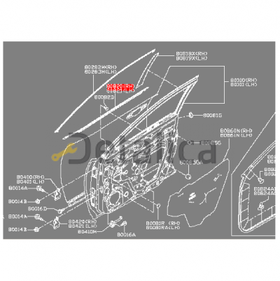 Молдинг передней правой двери хромированный верхний Ниссан Х-Трейл Т32 оригинал