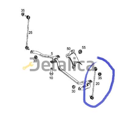 Стойка переднего стабилизатора левая Мерседес W447 Lemforder