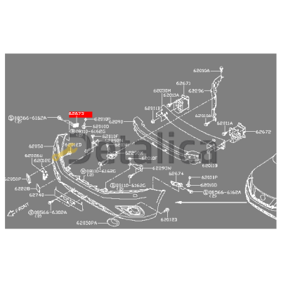 Крепление переднего бампера правый для Ниссан Патфайндер Р52