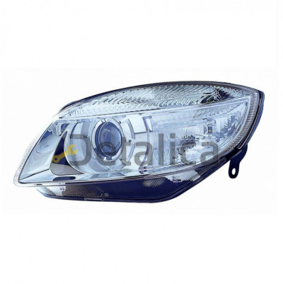 Фара левая линзованная с рег мотора для Шкода Фабия 2 от 2007-2009 (Depo)