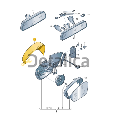 Крышка зеркала левая для Шкода Рапид оригинал
