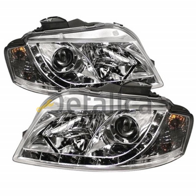 Фары комплект тюнинг под корректор линзованная внутри хром для Ауди А3 8P от 2004 (Sonar)