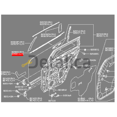 Молдинг задней левой двери хромированный для Ниссан Х-Трейл Т32 оригинал