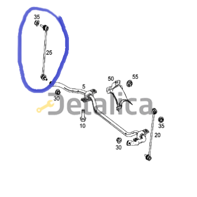 Стойка переднего стабилизатора правая Мерседес W447 Lemforder
