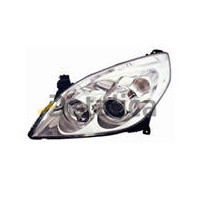 Фара левая линзованная для Опель Вектра С от 2005 внутри хром