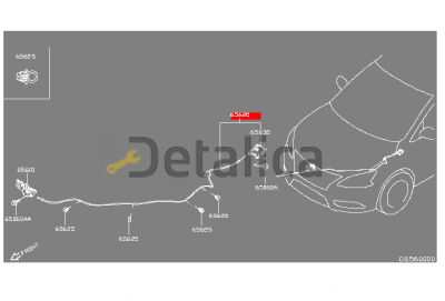 Трос открывания капота + ручка для Ниссан Тиида С13 оригинал