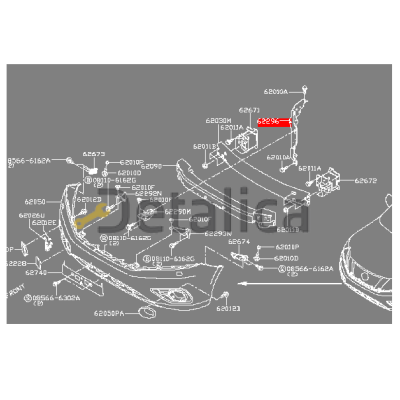 Усилитель ( ретайнер ) переднего бампера верхний для Ниссан Патфайндер Р52