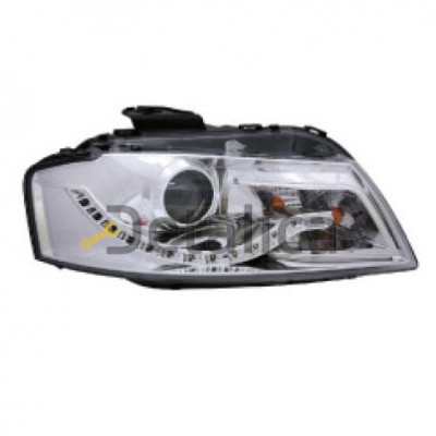 Фары комплект тюнинг линзованная с регулятором мотора внутри хром для Ауди А3 8P от 2004-2008 (Eagle Eyes)