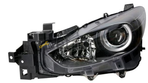Mazda 3 фара лев с рег. мотор внутри черн (depo)