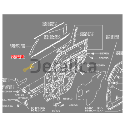 Молдинг задней правой двери хромированный для Ниссан Х-Трейл Т32 оригинал