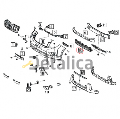 Решетка бампера центральная для Тойота Прадо 150 оригинал