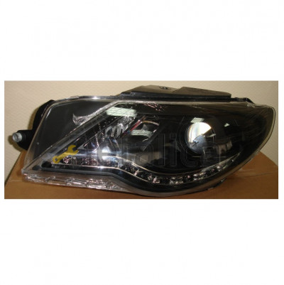 Фары тюнинг-комплект с регулятором мотора линза для Фольксваген Пассат СС от 2009 (Devil Eyes) внутри черная