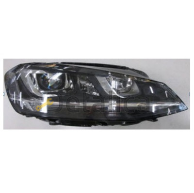 Фара правая с регулятором мотора внутри черная для Фольксваген Гольф 7 от 2012 D3S ксенон (Depo)