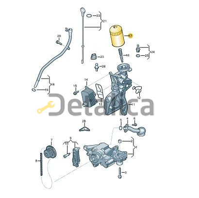 Фильтр масляный для Шкода Октавия А5 оригинал 2.0 BLR BLX BLY BWA