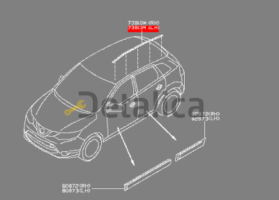 Молдинг крыши левый для Ниссан Кашкай J11E оригинал