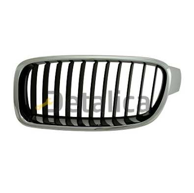 Решетка радиатора левая для BMW F30 хром-черная